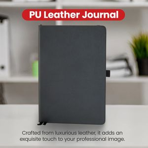 A5 A4 B5 Cahier d'agenda classique à couverture rigide en cuir polyuréthane Pages pointillées à doublure épaisse de haute qualité, avec sangle et porte-stylo - Product Image 2