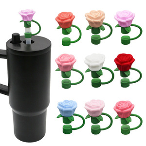 Food Grade Material <b>Silicone</b> Reusable Straw Toppers for Tumblers Wholesale - Product Image 1