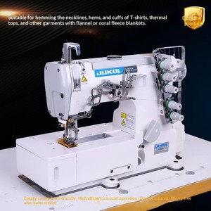 Máquina de coser interlock industrial de accionamiento directo con aguja superior e inferior para dobladillos, para uso en fábricas de prendas de vestir - Product Image 4