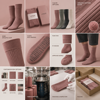 Chaussettes pour hommes en coton biologique, côtelées, couleur anthracite et sauge, avec talon et bout renforcés, tailles graduées, taille personnalisée, logo personnalisé