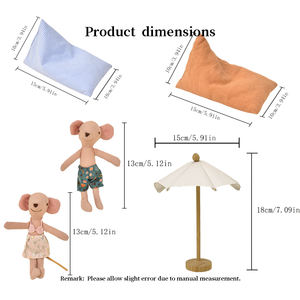 <span class=keywords><strong>Maileg</strong></span>-Style <span class=keywords><strong>plage</strong></span> vacances Miniature jeu ensemble <span class=keywords><strong>souris</strong></span> en peluche poupée avec pouf chaise et Parasol tissu doux décor à la maison modèle cadeau - Product Image 6