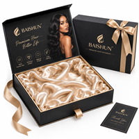 Emballage en carton de luxe haut de gamme personnalisé avec logo pour ensemble de mèches de cheveux, emballage de perruque, boîte à perruque