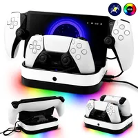 Station de charge pour manette compatible avec PS5 et Edge, station de charge rapide avec câble pour manette PS5/EDGE