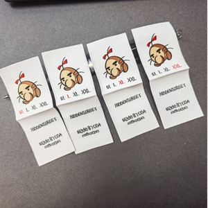 Étiquettes de col détachables en tissu pour t-shirts, livraison rapide, étiquettes thermocollantes en coton pour le cou, logo personnalisé, étiquette tissée - Product Image 1