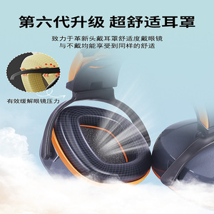 Over-Ear Noise-Blocking Earmuffs Black Headband Type 30 Snr For Work Safety Construction Sites Home Renovation - Product Image 2