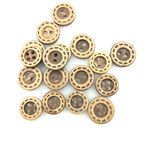 SAS 하이 퀄리티 2 홀/4 홀 레이저 점선 라운드 빈티지 천연 나무 단추 도매 - Product Image 1