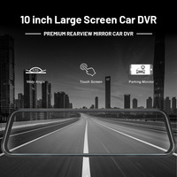 HONGRUI 10 pouces écran tactile Stream Media voiture DVR Dash Cam double objectif rétroviseur Auto Cam enregistreur vidéo caméra HD