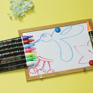 Pennarelli per lavagna durevoli a <span class=keywords><strong>8</strong></span> colori a secco e a umido-24 etichette, punte reversibili-per bambini, finestrini, vetri per auto - Product Image 5