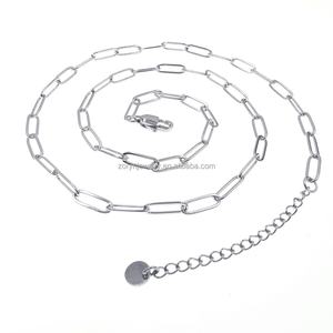 Customized 316L Stainless Steel <b>Link</b> Flat Oval Drawn Elongated <b>Cable</b> Paper Clip Jewelry Necklaces Bracelets Fashionable Gift - Product Image 4