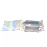 Cajas de Regalo de Cartón Kraft Hechas a Mano con Cierre Magnético Holográfico, Embalaje Plegable con Laminado Mate para Calcetines y Pieles