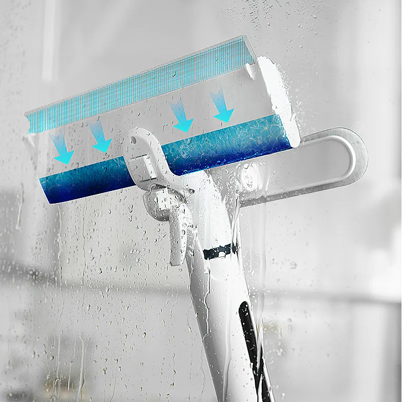 BOOMJOY 4 in 1 Neues Design Fenster Rakel Schmutziges Wasser Sammeln Silikon Lang griff Patent Sprüh fenster Reiniger