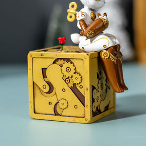 Boîte à musique en résine de haute qualité, motif lapin d'anime, avec mélodie et <span class=keywords><strong>chanson</strong></span>, personnalisable, jouet artisanal, décoration d'intérieur, cadeau pour enfants - Product Image 5