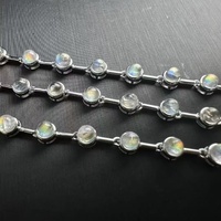 Bijoux de cristaux de guérison à la mode Madagascar arc-en-ciel Moonstone Bracelets de chaîne à breloques en argent sterling 925