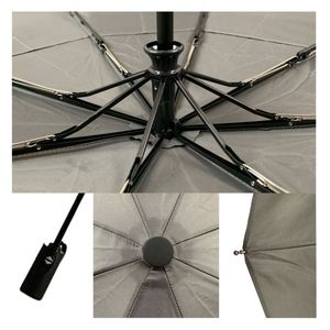 Parapluie publicitaire pliant en 3 sections, double couche, entièrement automatique, 8 baleines, poignée en plastique, protection solaire, fourni directement par l'usine - Product Image 5