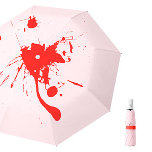 Customizable Printing Protection Color-Changing Ink Splash Creative Auto Open Umbrella Promotional Uv Folding Umbrella Supplier
