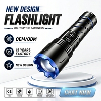 Lampe torche LED rechargeable OEM en gros, laser blanc 20W, torche USB avec indicateur de batterie pour le camping, la randonnée, les situations d'urgence en extérieur