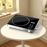 Plaque chauffante électrique infrarouge haute puissance 110V-220V 3500W à double commande avec panneau en verre céramique pour tous types d'ustensiles de cuisson