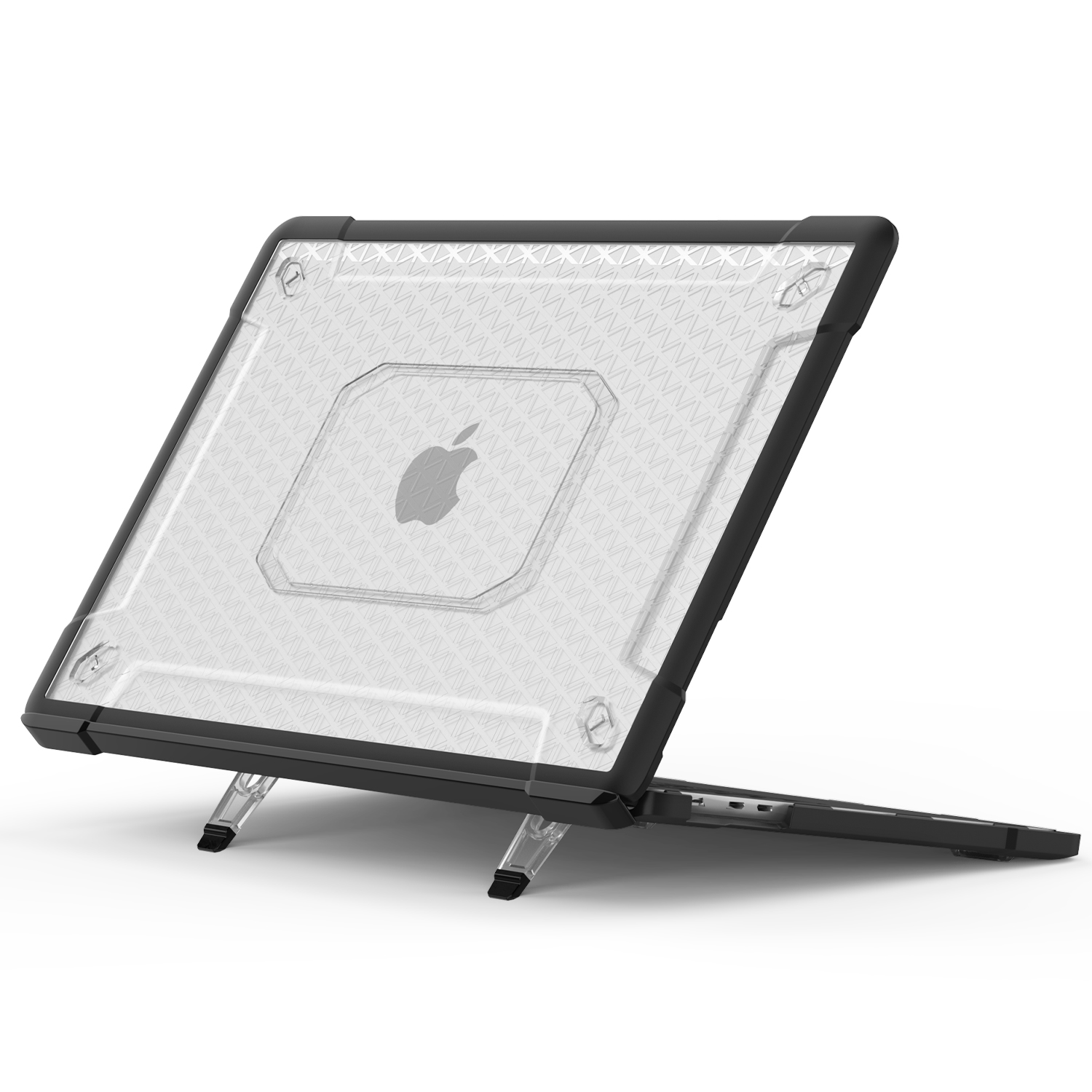 Прозрачный противоударный чехол-подставка для ноутбука Macbook