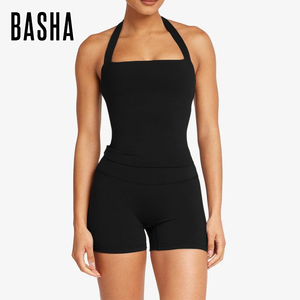 Shorts Crop Top con Logo personalizzato Set di allenamento Sexy per <span class=keywords><strong>palestra</strong></span> completi da donna ad asciugatura rapida nudo sensazione di Yoga Set - Product Image 6