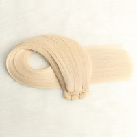 Genius-Extension de Cheveux Naturels Remy, Cheveux Vierges Russes, Super Double Dessinés, Trame Blonde, Invisible, #1001