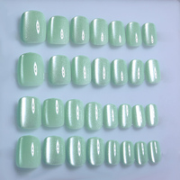Faux ongles à presser en ABS de haute qualité, sur mesure, forme cercueil, effet œil de chat, pour salon de manucure