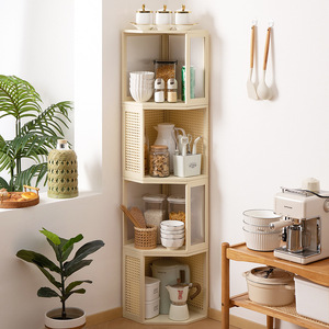 Kitchen countertop storage rack, spice rack, multi-tiered <b>desktop</b> storage <b>shelf</b>, custom-made corner cabinet for dining area. - Product Image 3
