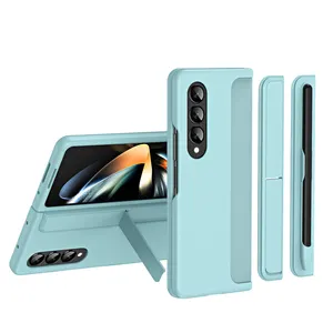 Fold 5 Standing Cover With S Pen For Samsung Galaxy Z Fold 4 3 5G Full Protect Back Cover Kickstand Flip Pen Slot Case