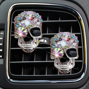 Decoración de ventilación de aire para coche, Clip de aromaterapia con <span class=keywords><strong>Perfume</strong></span> de calavera fantasma bonito con decoración Interior de coche de diamante, aromaterapia para coche - Product Image 1
