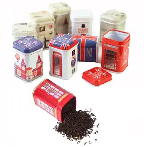 런던 스타일 작은 인감 저장 상자 사용자 정의 직사각형 이쑤시개 사탕 비스킷 커피 차 주석 포장 상자