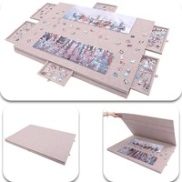 Couvercle de table de puzzle en feutre à 6 tiroirs pratique, forme carrée, rangement de planche de classification pour enfants pour accessoires de barbecue