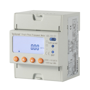 Compteur d'énergie monophasé Acrel ADL100-EY sur rail DIN avec RS485 et relais intégré, contrôle à distance, tarifs multiples pour système de facturation - Product Image 1