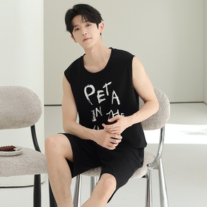 <span class=keywords><strong>Pijamas</strong></span> Sweethoney para <span class=keywords><strong>hombre</strong></span>, <span class=keywords><strong>pijamas</strong></span> 100% de algodón, chaleco sin mangas de <span class=keywords><strong>verano</strong></span>, pantalones cortos largos, diseño de dibujos animados, <span class=keywords><strong>pijamas</strong></span> informales frescos para el hogar - Product Image 6