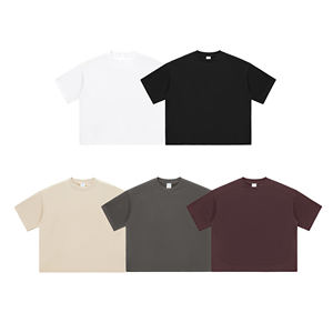 2025 boxy เสื้อยืดครอปผู้ชาย, 230GSM, ผ้าฝ้าย, unisex, Retro - Product Image 2