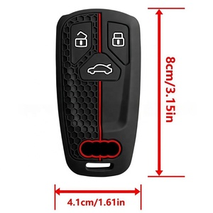 Prix de gros pour les housses de clés en silicone souple à motif nid d'abeille pour <span class=keywords><strong>Audi</strong></span> <span class=keywords><strong>TT</strong></span> <span class=keywords><strong>RS</strong></span> A4 A5 SQ7 2017-2019 à 3 boutons - Product Image 3