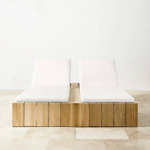 Chaises longues doubles en teck pour jardin, mobilier <span class=keywords><strong>de</strong></span> plage, détente et <span class=keywords><strong>bain</strong></span> <span class=keywords><strong>de</strong></span> <span class=keywords><strong>soleil</strong></span>, lit <span class=keywords><strong>de</strong></span> jour en bois d'extérieur - Product Image 5