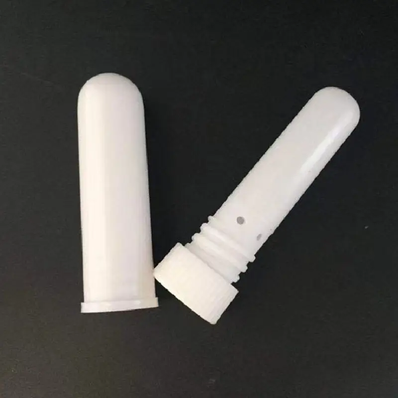 Empty plastic nasal inhaled stick with cotton wick, essential oil nasal inhaler packaging wholesale