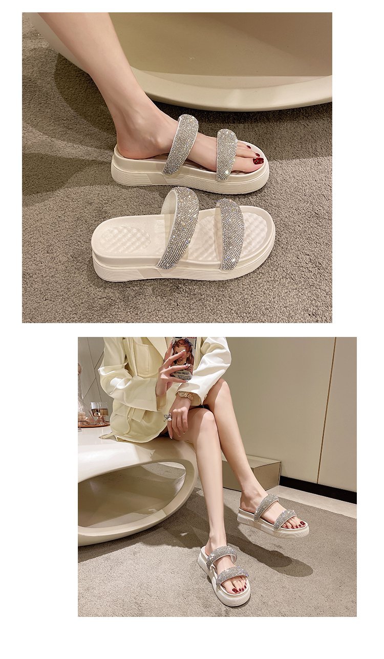 2023 Summer Casual Sandals Ladies Sponge Thick Bottoming Beach Sandals Slippers