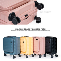 Valise à roulettes rigide à ouverture frontale, légère, en polycarbonate, extensible, multifonctionnelle, portable, avec serrure, de qualité usine