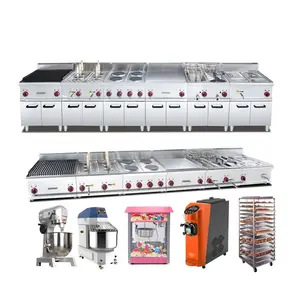 Full set automatic CE commercial school canteen seafood asian japanese 5 star hotel kitchen equipment stainless steel used dubai