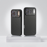 Coque en fibre de carbone pour iPhone 17 Series, compatible avec les objectifs macro et téléobjectifs de 17 mm, protection pour iPhone 17 Pro/Pro Max
