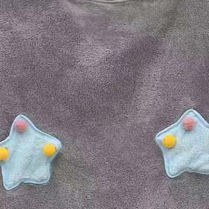 Serviette de bain en polaire corail pour enfants Kim Ryan avec capuche 70x140cm, épaisse, absorbante, style dessin animé, cape de bain pour bébé - Product Image 3