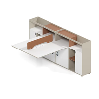 Meubles de bureau modernes, poste de travail pour employés, bureau modulaire avec armoire de classement, étagères ouvertes