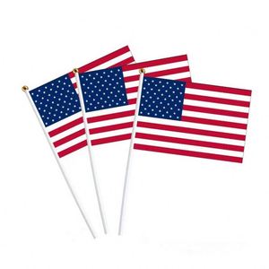 Multi Size Custom Polyester <b>Mini</b> <b>Hand</b> Flag Country America <b>Hand</b> Waving Held Flag - Product Image 2