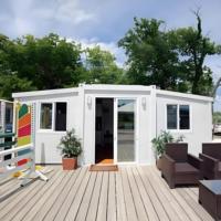 Fournisseurs chinois de maisons conteneurs extensibles personnalisées de 20 pieds et 40 pieds, maisons préfabriquées prêtes à être expédiées, maison pliable