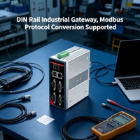 Passerelle de calcul en périphérie sur rail DIN avec conversion de protocoles RS485, RS232, Ethernet, Modbus RTU, TCP, MQTT, JSON pour contrôle industriel PLC et SCADA