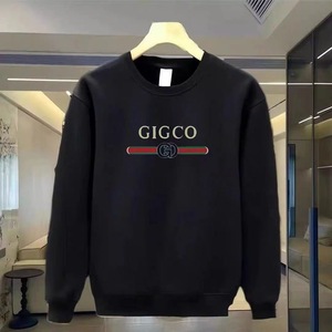 เสื้อสเวตเตอร์กีฬาสีดำสไตล์วินเทจสำหรับผู้ชาย แบรนด์ Gu Cci รุ่นปี 2026 แฟชั่นหรูหรา สวมใส่สบาย ทรงโอเวอร์ไซส์ พิมพ์ลายดิจิทัล ผ้าฟลีซระบายอากาศได้ดี ผลิตจากผ้าฝ้าย 100% - Product Image 3