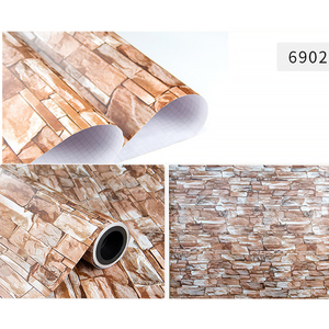 Papel Tapiz 3D de PVC con Textura de Madera, Papel Tapiz de Ladrillo y Piedra, Adhesivo Decorativo para Paredes Interiores del Hogar - Product Image 3