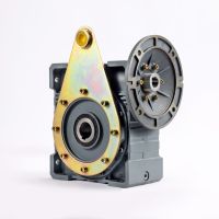 SUPROR Gearbox Worm Gear Besi Cor ODM yang Dapat Disesuaikan, Pengontrol Kecepatan NMRV RV150, Transmisi Gear dengan Flens, Rasio 20:1