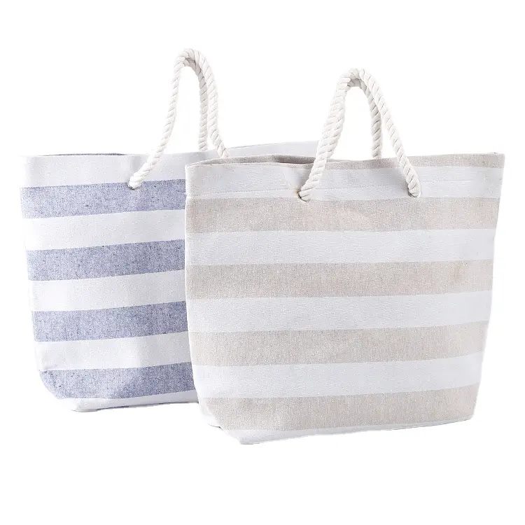 Wholesale Customized Promotional Branded Rope Handle Bag Cotton Beach Grocery Shopping Bags in china