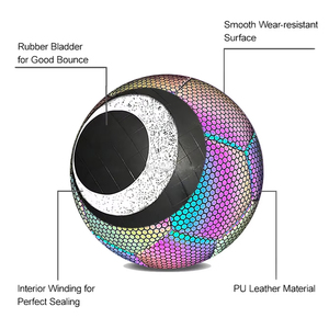 Holographic Glowing Reflective Soccer Pu Leather <strong>Football</strong> Size 4/5 Ball <strong>Light</strong> <strong>up</strong> Holographic Soccer Ball - Product Image 4